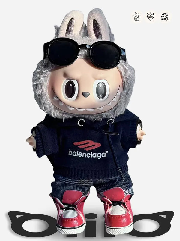 LABUBU Clothes Balenci Stylish Monochrome - pop Ensemble