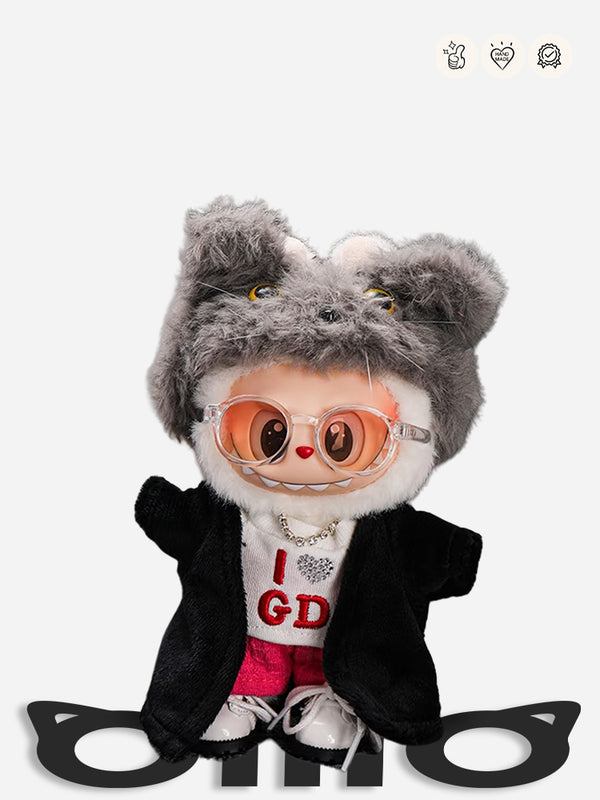 Labubu Clothes G-dragon Cat Hat Matching Set
