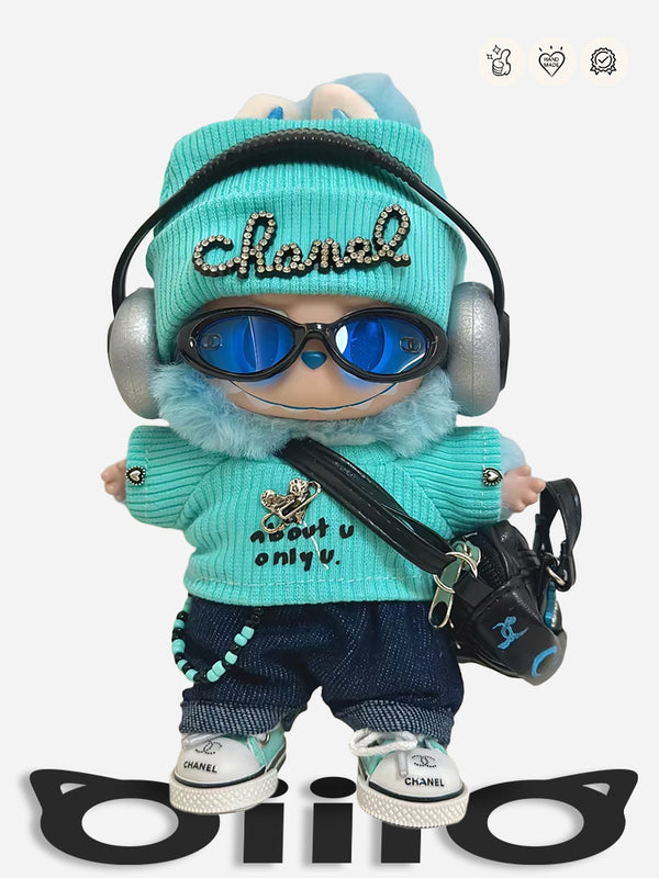 LABUBU CLOTHES Chan*l SKYBLUE HIPPOP START