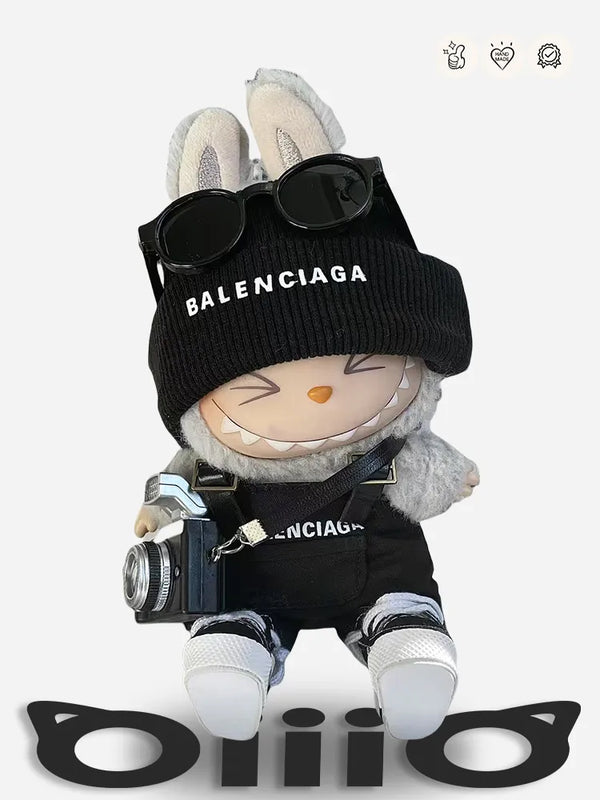 LABUBU Clothes Balenci Stylish All - black Ensemble