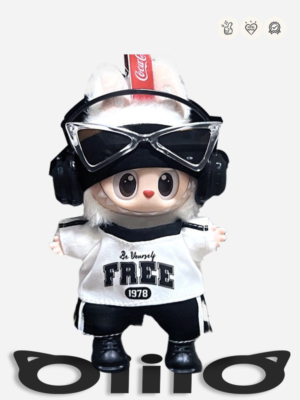 Labubu Clothes Urban Beat Black “FREE” Top