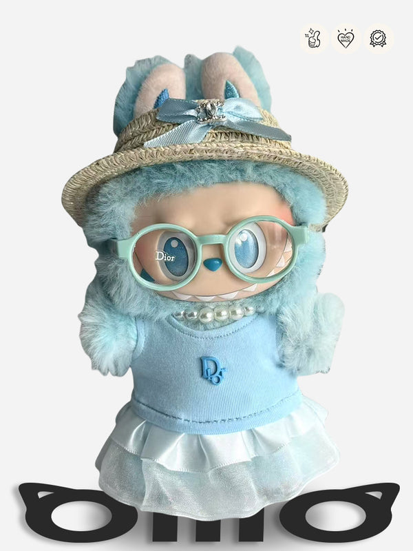 LABUBU Clothes Dio* Charming Blue Dress Set