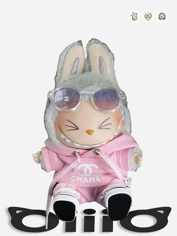 LABUBU Clothes Chan*l Pink Hoodie Outfit