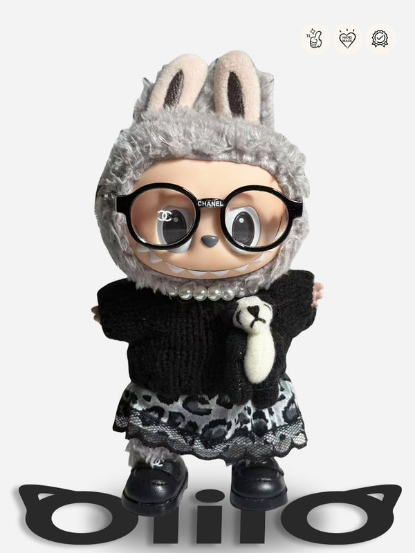 LABUBU Clothes Chan*l Leopard - lace Elegant Outfit