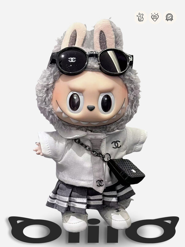 LABUBU Clothes Chan*l Ivy - style Jacket and Skirt Set