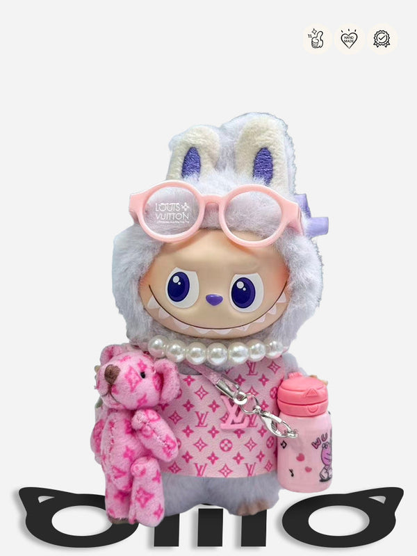 MINI Labubu Clothes Adorable Pink Louis V - style Outfit