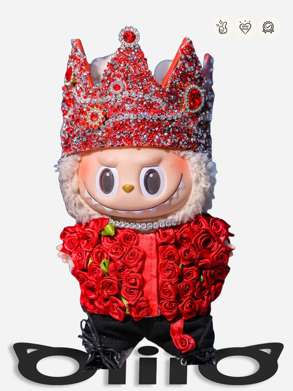 LABUBU Clothes G-Dragon Red Rose and Crown Outfit