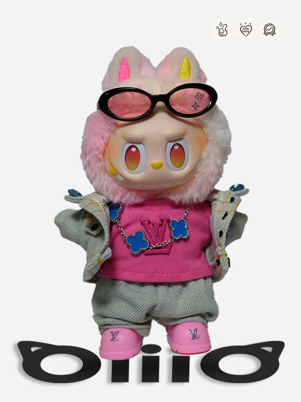 LABUBU Louis V Red denim Outfit